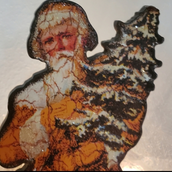 Saint nick Santa claus Christmas tree wood Christmas decor - Picture 7 of 10